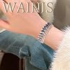 WAINIS 27-28Pcs Delicate Boho Beaded Bracelet Multi Layer Versatile Statement Bracelets Stackable stretch Cuff Sparkly Glass Crystal Beads bracelets #3