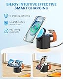 JoyGeek 3-in-1 Charger Stand for Magsafe, Foldable Wireless Charging Station with Night Lights, Magnetic Charger Dock for iPhone 17/16/15/14/13/12 Pro/Max, Air Pods 4-2/Pro, iWatch 2-11/Ultra (Black) - Image 4