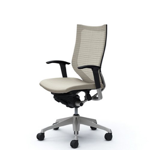 バロン (Baron) チェア 【ハイバック】 シルバ-フレーム 可動肘 座クッション ホワイト CP85DR FEF3