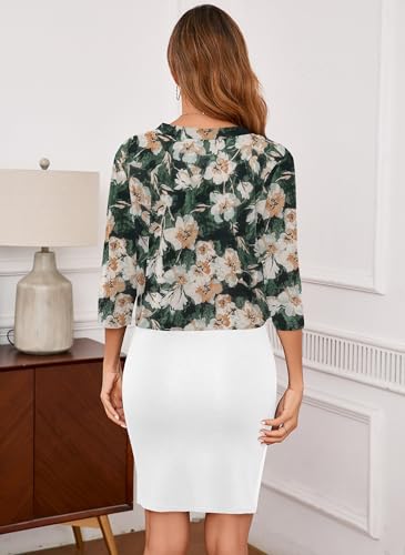 Image of Iandroiy Women's 3 /4 Sleeve Shrugs Lightweight Open Front Cropped Cardigan for Women