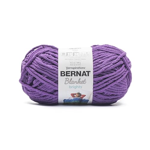 BERNAT Blanket Brights Big Ball Yarn-Pow Purple, Fibre: 100% Polyester, 300G