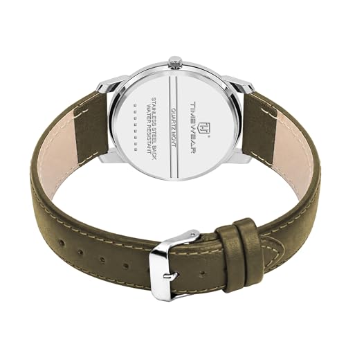 Image of TIMEWEAR Analog Slim Two Hands Leather Strap Watch for Men