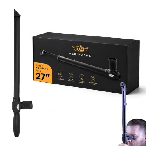Uzi Expandable Tactical Professional Periscope Adjustable 20 to 27 Weatherproof Aluminum Spy Periscope for Adults Kids Hunting Hiking Surveillance 5X HD Magnification Black