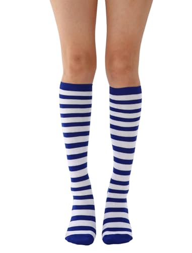 Image of Women's Knee High Athletic Socks Casual Stripes Tube Socks Outdoor Sport Socks