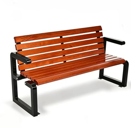 Banco Jardin Exterior Estructura de Madera Reforzada con Tubos de Acero Asiento Amplio Respaldo Reforzado Banco Esquinero Ideal para Jardines y Terrazas Fácil de Instalar