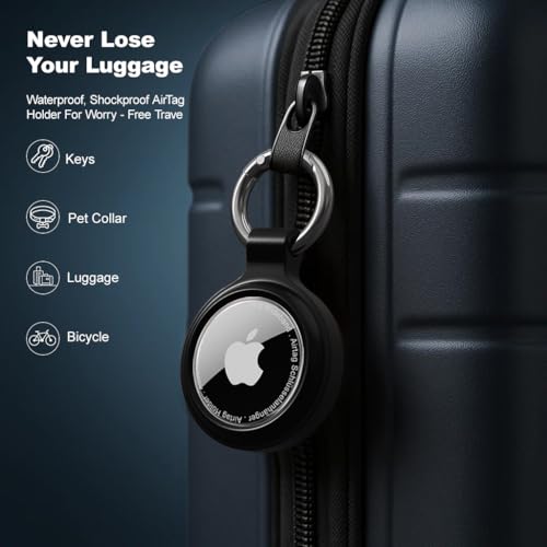 PESTON Hülle für Apple AirTag Schlüsselanhänger - IP67 wasserdichte Hülle mit 360° stoßfestem Rundumpanzer - Airtag Anhänger für Schlüssel, Koffer, Hundehalsband & Kinder