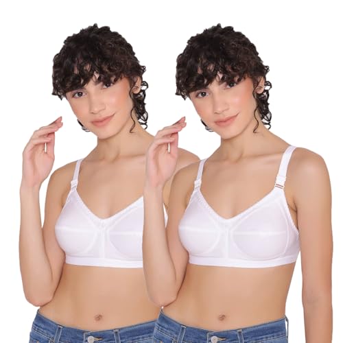 Image of INKURV Full Coverage Cotton Bra for Heavy Bust| Minimizer Bra for Women| Anti-Sagging Breast Lift Up| Non-Wired| Non-Padded Daily Use Bra for Ladies| Combo of 2