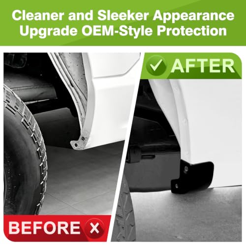 Image of Muslogy 2PCS Mud Flap Delete for 2021-2026 Ford F150 2WD /4WD | No Drill Mud Guards Mudflaps Delete All-Weather Fender Guard for Rock and Sediment Protection