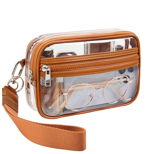 Image of Clear Wristlet Stadium Approved Clear Bag Wallet Transparent Purse for Concerts Sports Events