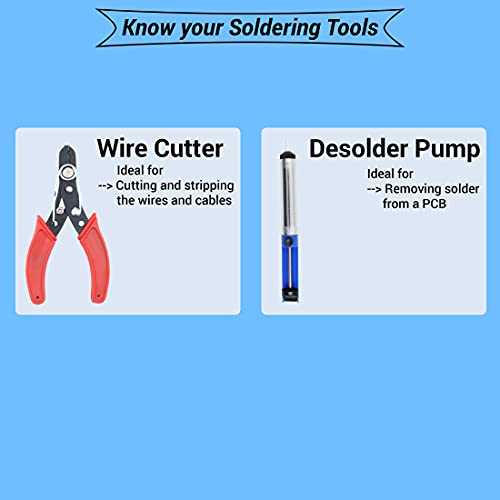 Image of Hillgrove Electronic Repairing 11in1 Mobile Soldering and Desoldering Equipment Tool Machine Combo Kit Set with Flux Paste and Wire 25 W Simple (Flat, Pointed Tip)