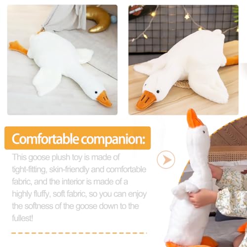 Zaloife Gans Kuscheltier Weiß, Plüschtier Große Ente 50 cm, Stofftier Gänse, Plüsch Gans Kissen Puppe Geschenk