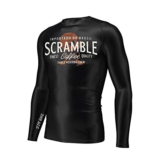 Men’s Scramble Wrestling BJJ Long Sleeves Rash Guard Performance Slim Fit Jersey Shirt