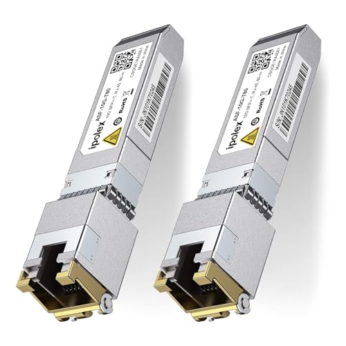 Image of ipolex 10G SFP+ RJ45 Copper Transceiver, 10GBase-T RJ-45 SFP+ Module, up to 80 Meters for Cisco, Ubiquiti UniFi, Mikrotik, Fortinet, Netgear, D-Link, Supermicro, TP-Link (CAT.6a /CAT7), 2 Pack