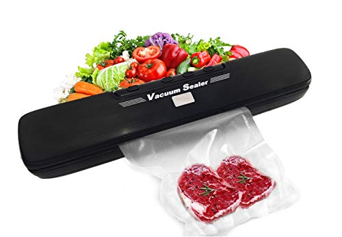 Vacuum Sealer Machine, Automatic Vacuum Air Food Sealing for Food Preservation, Powerful Suction Dry & Wet Modes LED Indicator Light 15 Bags