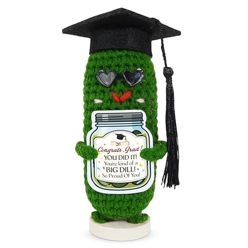OASSIE 2026 Graduation Gifts - Emotional Support Pickle Crochet with Base