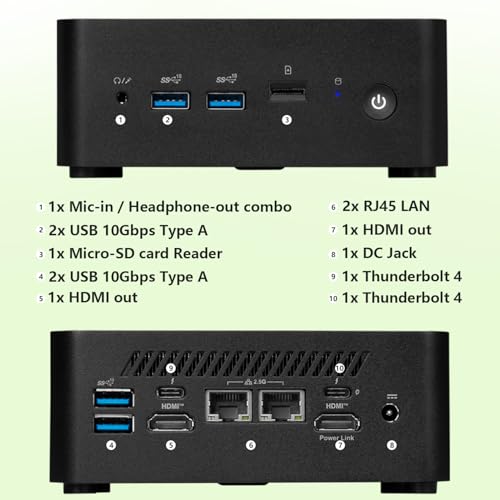 Image of msi Cubi NUC Business Mini Desktop, 10-Core Intel Core 5 120U Processor, 16GB DDR5 RAM, 1TB SSD, Support 4-Monitor 4K, Thunderbolt 4, HDMI, MicroSD Card Reader, Wi-Fi 6, Windows 11 Pro