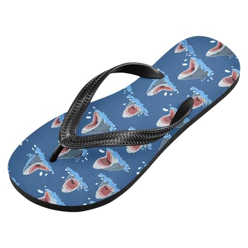 Burbuja Cartoon Sharks Flip Flops for Women Men, Soft Thong Sandals Rubber Slippers for Pool Beach Essentials2