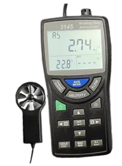 TES3145 - Anemómetro portátil de viento, velocidad de flujo de aire y temperatura
