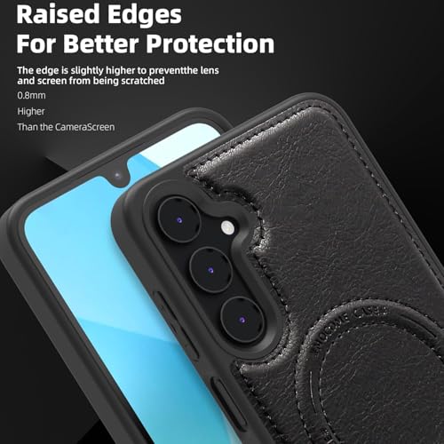 Image of Lunivop for Samsung Galaxy A16 5g Phone Case 6.7 inch PU Leather Black