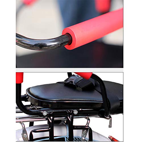 GFYWZZ Bicycle Rear Seat Kids Cushion Footrest Set, Child Bike Back Seat Armrest Seat Cushion, Detachable Fence Armrest and Pedal - Thumbnail 4