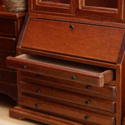 Muebles para niños de madera 1/12 que organizan juguetes en miniatura 3
