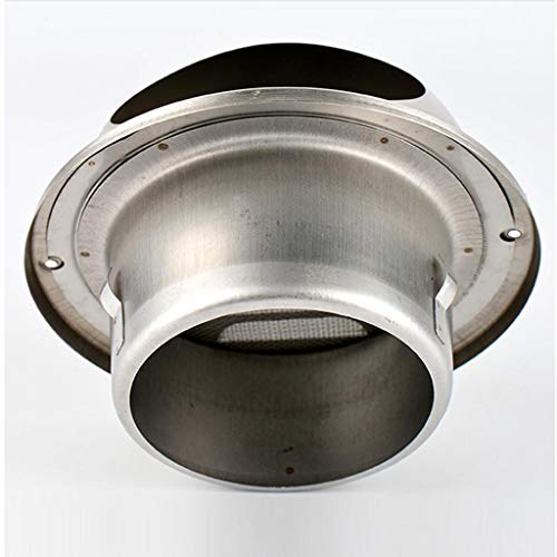 Grille d'aération murale acier inoxydable design rond avec volets extérieurs