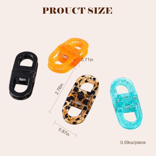 Image of 2 Pcs Hair Clutchers for Women, Magnetic Hair Clip, 2-in-1 Section Clips for Hair Styling, Daily Use and Professional Salon Clutcher Hair Accessories, Black Brown Print Hair Claw Clips (Black and Orange)