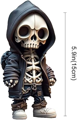 Skeleton Figurines, Skull Ornament Statue Memorial Home Decor, Halloween Decorations Collectible Gothic Skull Gifts for Women Men, Room Bedroom Desk Decor