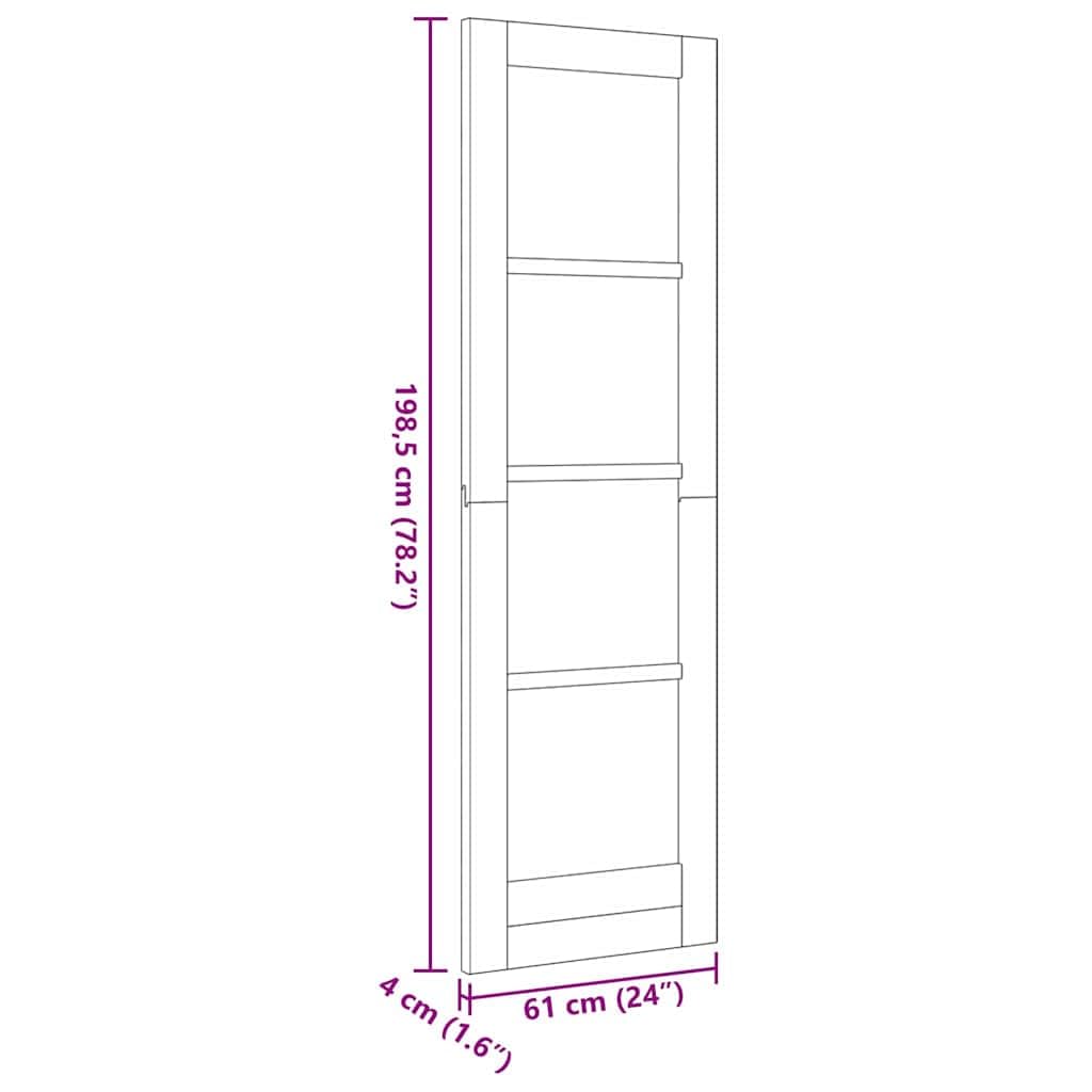 vidaXL Porte intérieure ORKDAL Blanc préparé 61 x 198,5 cm, Porte d'entrée élégante, cloison moderne, design lisse pour la maison, barrière pratique