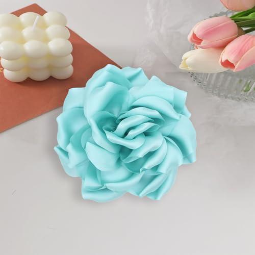 Image of Flower Brooch Pins for Women 5.5in Lapel Pins Large Rose Floral Brooches Dainty Satin Fabric Brooches Rose Flower Hair Clips Wedding Party Dance Clothes Accessories Jewelry