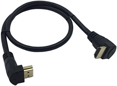Cerrxian 0.6m High Speed HDMI 2.0 HDMI Up Angle Male to HDMI Down Angle Male Short Cable Ultra HD 4k x 2k HDMI Cable Supports Ethernet, 3D, 4K and Audio for TVs, Laptops(Black)(um-dm)