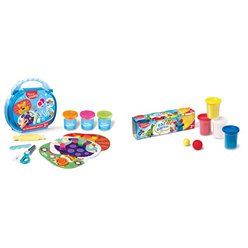 Maped Creativ - Kit de pâte à Modeler et Accessoires - Loisirs créatifs Enfants - Premier Age & Creativ - Kit Pâte à Modeler 4 Pots Couleurs Assorties -...