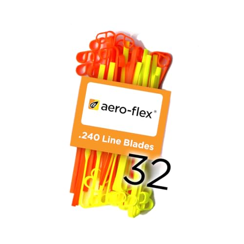 Aero-Flex Premium Replacement Flexible Line Blades for Trimmers - Durable String Replacement - .240 Line Blades (32 Combo Pack)