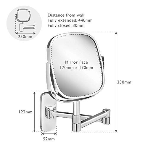 Robert Welch Burford Extending Mirror. Made from the highest quality stainless steel. EASY CLEAN. 25-YEAR GUARANTEE
