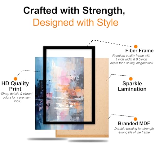 Image of The Castle Decor Abstract Wall Art | Big Size Modern Framed Painting for Living Room & Bedroom Decoration | Premium Gifting (20x30 Inches) (Design-2)