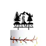 Mountain Wedding Cake Topper, Outdoors Wedding Cake Topper, Mr & Mrs Kiss Cake Topper, Hiking Weddin