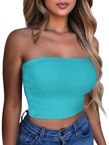 Image of Summer Tube Tops Basic Crop Tops for Women Strapless Tank Casual Tunics Sexy Short Shirts 2026