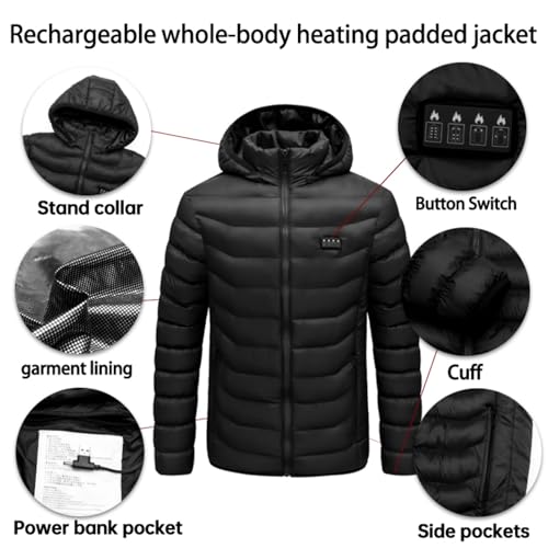 Zone 19 Heated Cotton Jacket Adjustable Temperature Heated Jacket Thicker and Warmer mens hooded jackets4
