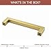 goldenwarm 15Pack 5 Inch Gold Drawer Pulls Brass Cabinet Pulls Brushed Gold Cabinet Pulls Kitchen Cabinet Handles Square Bar Pulls Cupboard Bathroom Door Knobs Gold Dresser Hardware for Drawers