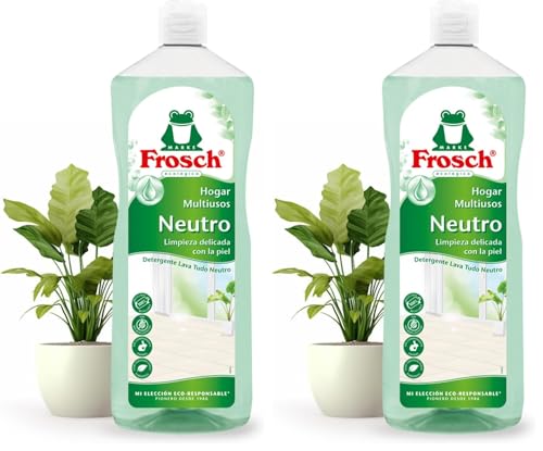 Frosch - Limpiador Multiusos de Hogar Ecológico con pH Neutro, Limpia Todas las Superficies y Cuida la Piel - Resultado Brillante y Duradero - 1 L (Paquete de 2)