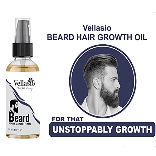 Vellasio Beard and Hair Growth Oil for Faster Beard Growth and Thicker Looking Beard | Beard Oil for Patchy and Uneven Beard Growth Oil for Men