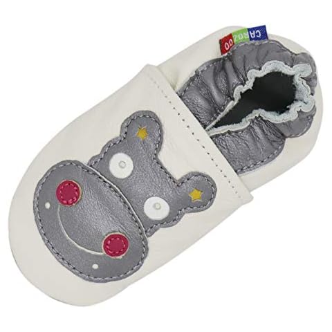 Carozoo Soft Baby Kids Leather Shoes with Soft Suede Soles Crawling Shoes Baby Shoes Boys Girls 0-6 Months to 7-8 Years, Black Pirate C1, 0-6 Months Cover