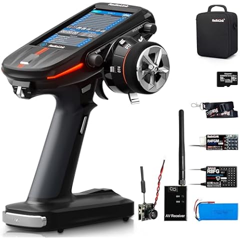 ATA HOBBY Radiolink RC8X 8CH 2.4G RC Transmitter and Newest R8FG&R4FGM V2.1 Gyro Receivers, 5.8G 48CH Image Transmission Receiver&5.8G OSD Camera, for RC Drifting Crawler Cars Boats Cover
