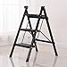 Mały składany stołek drabinka na zewnątrz żelazna składana drabina dla dorosłych przenośna półka do przechowywania / stojaki na kwiaty (kolor: Czarny, rozmiar: 3 poziomy)
