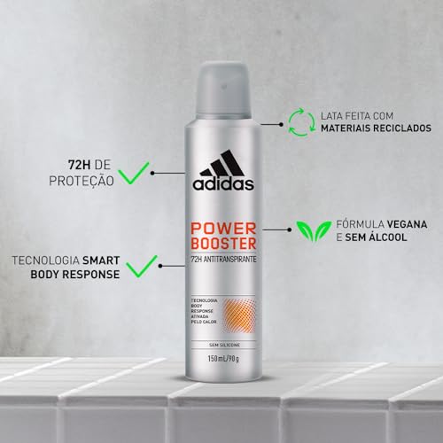 adidas Desodorante Masculino Aerossol Antitranspirante Power Booster 150ml
