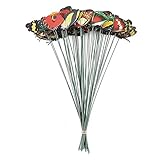 jieGorge - Confezione da 50 picchetti colorati per giardino, farfalle da giardino, decorazione per la casa, per il giorno di Natale (multicolore) immagine