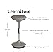 Learniture Adjustable Height Active Learning Stool for Office Desks and Classrooms, Foam-Padded Backless Wobble Stool with Rocking Motion, Gray