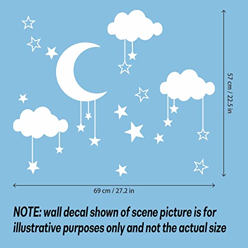 Vinilo decorativo nube y estrellas desmontable para pared miniatura 2
