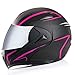 Casco De Moto Abatible,Casco De Moto Modular Cascos Integrales ECE para Patinete Electrico Motocicleta Bicicleta Scooter con Viseras Duales Protección Mujer Y Hombre M,S=55~56cm