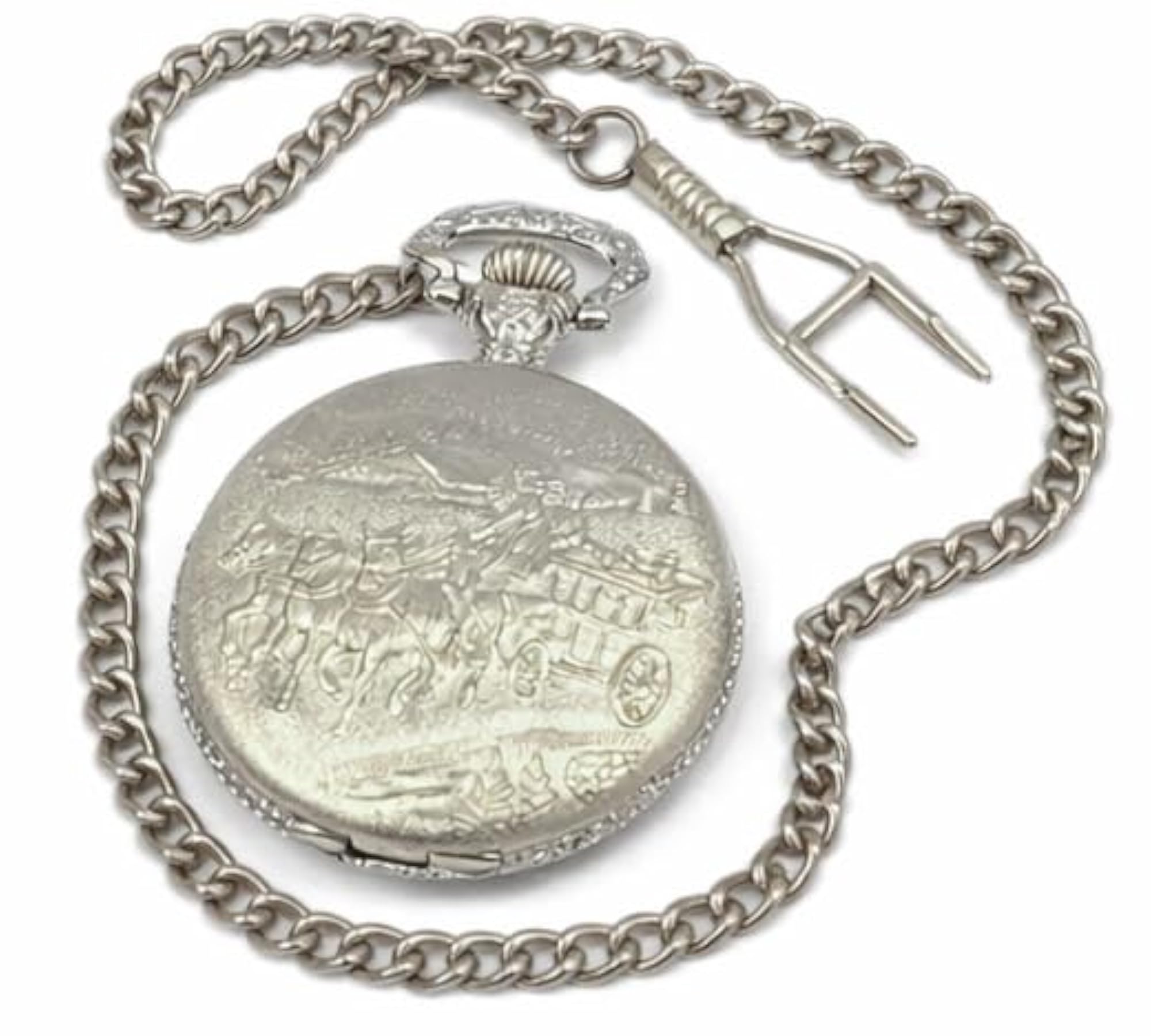 Vintage Style Pocket Watch with Chain, Classic Design